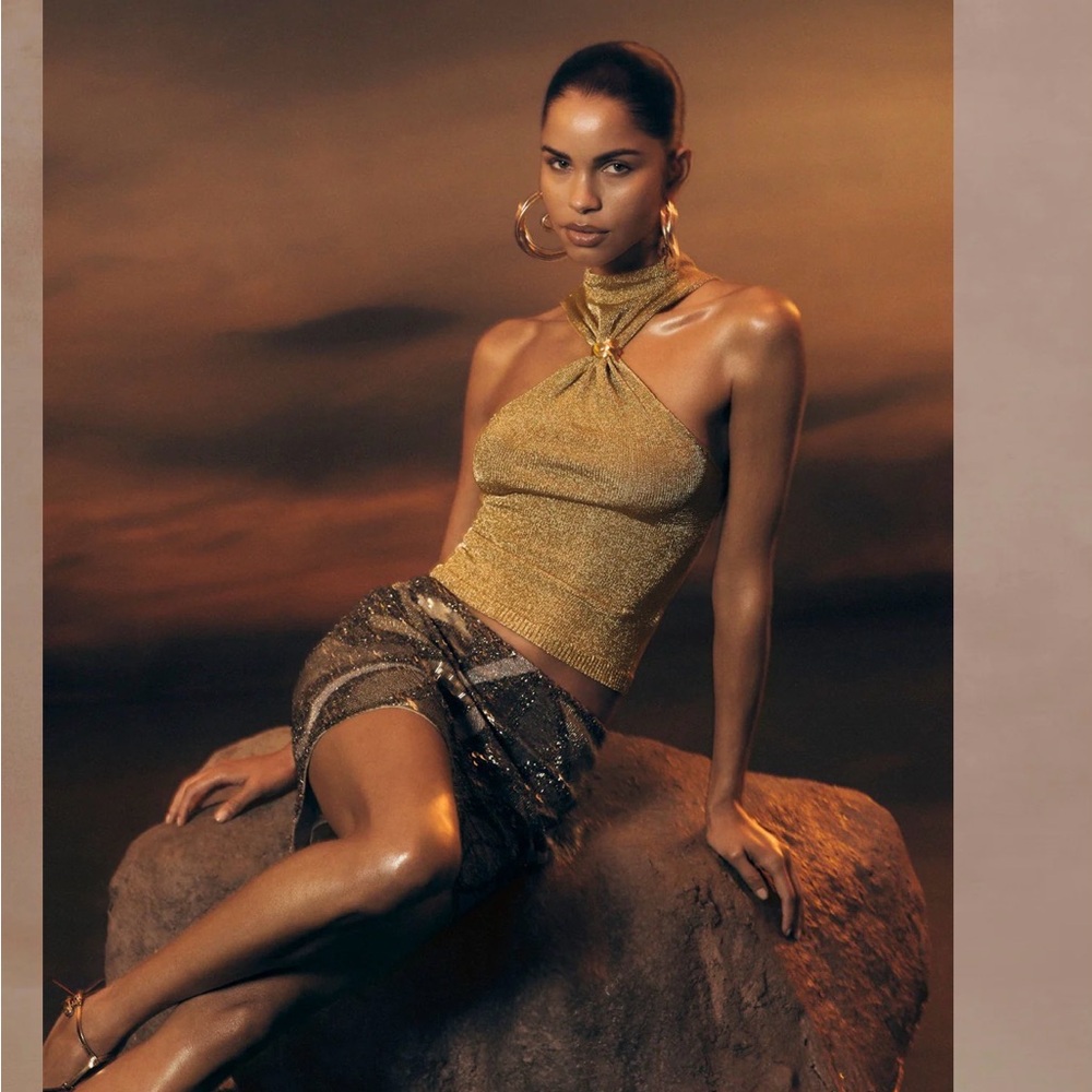 Meshki Gold Glitter Tank Top - Picture 5 of 7
